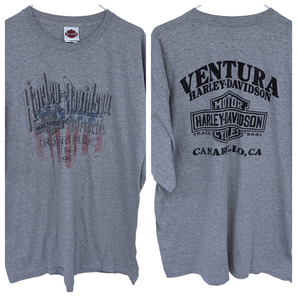 Gray Harley Davidson Motorcycles Ventura Camarillo, CA Graphic T Shirt 2XL Biker